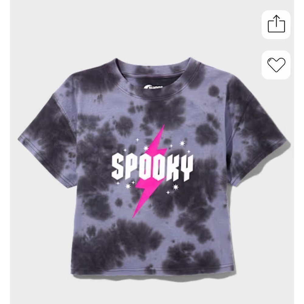 NWT New SUGAR JADE Oversized Cropped Spooky Halloween Tee Tie Dye XXL 20 22